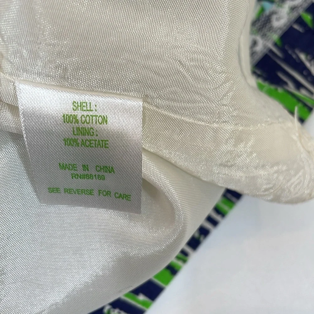 Lilly Pulitzer Vintage Skirt Size M Blue And Green Tassel Print EUC